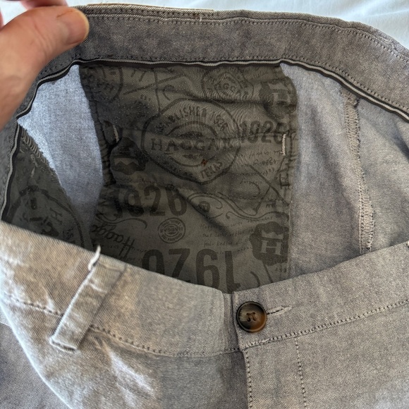 Haggar Men's 40 Lightweight Linen Blend Chino Walking Shorts‎ Gray Golf Preppy - Picture 7 of 15